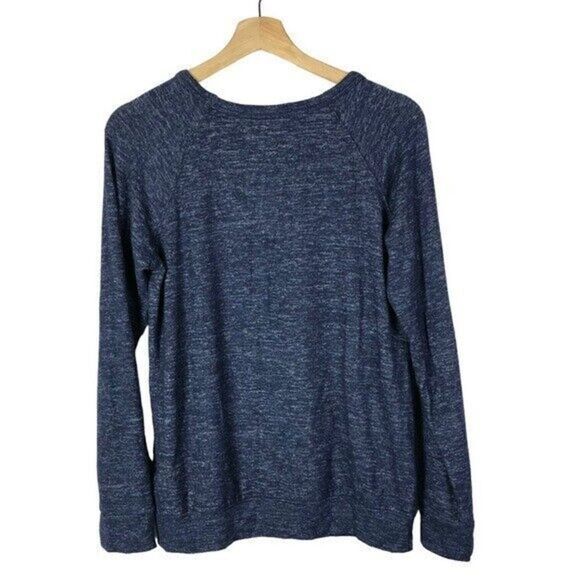 Buffalo David Bitton Heather Navy Comfy Raglan Long Sleeve Top S - Picture 2 of 4